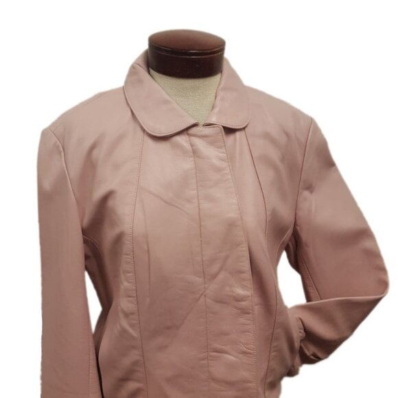 Women’s Soft Leather Single Overlap Lapel Short Exclusive Jacket 7 Color's - Picture 7 of 16